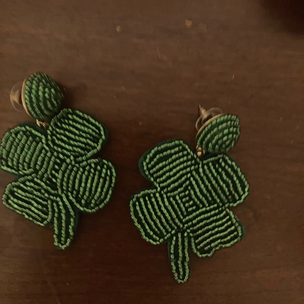 Beaded Shamrock Earrings